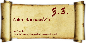 Zaka Barnabás névjegykártya